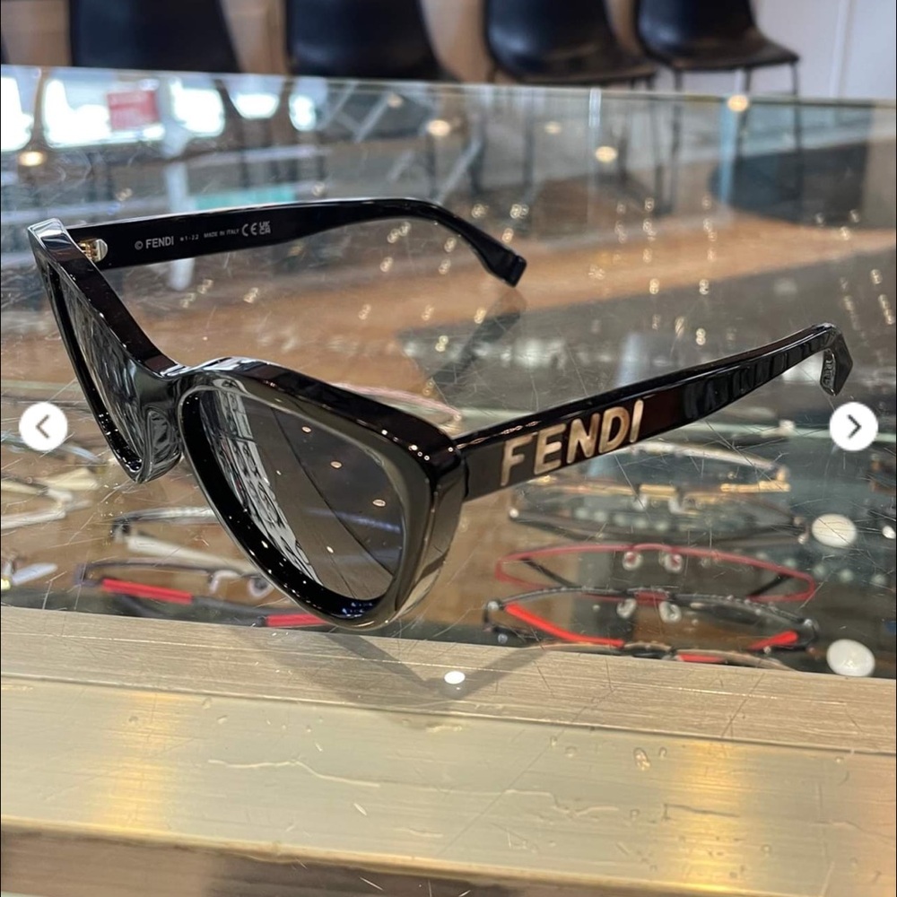 Fendi Black Cat-Eye Sunglasses with Case